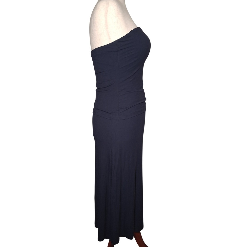 NWT OGL Eco-SkinKiss Matte Rib Tube Top & Mermaid Midi Skirt Set Midnight Navy L - Picture 7 of 16
